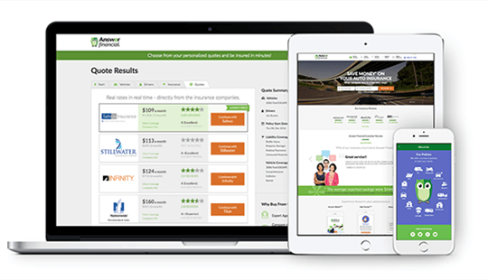 modernapps Various screens showing implementations of Answer Financial technology